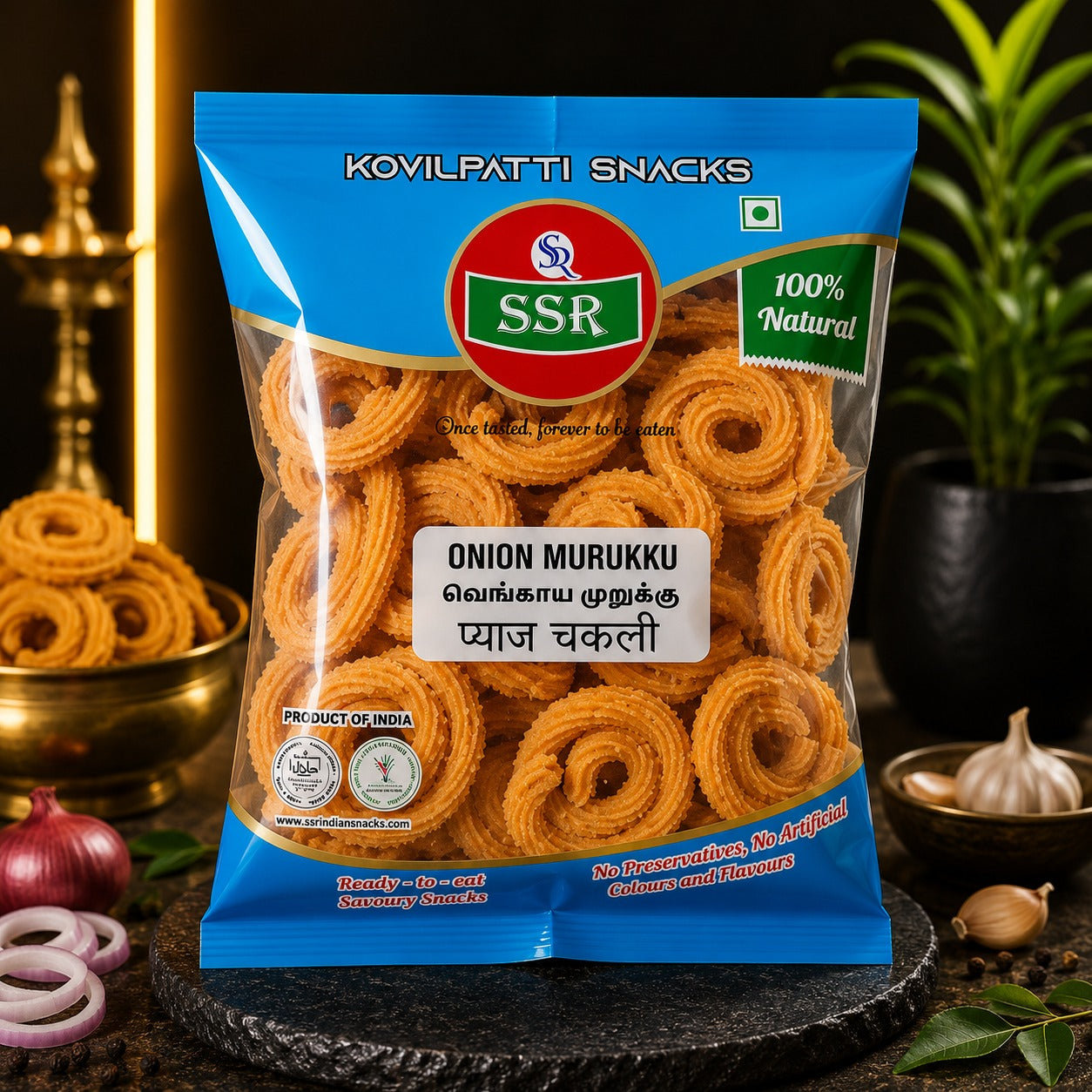 SSR Kovilpatti Garlic Murukku crispy garlic flavored snack