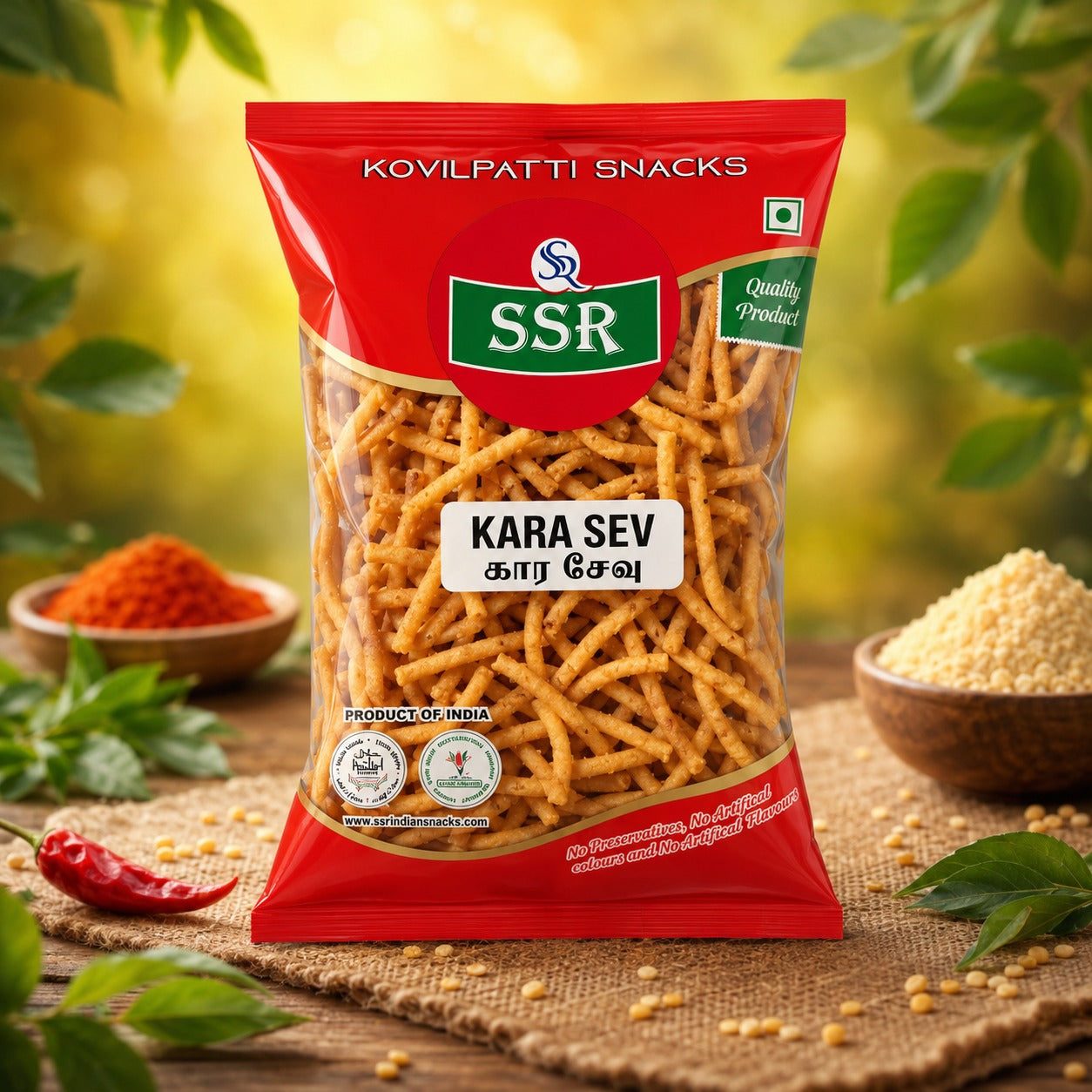 SSR Kovilpatti Kara Sev crispy spicy gram flour snack