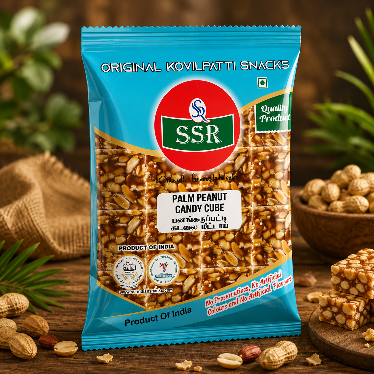 200g | SSR Palm Peanut Candy | Karupatti Kadalai Mittai (கருப்பட்டி கடலை மிட்டாய்)
